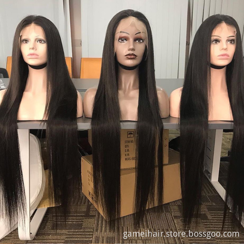 Cheap Natural Color  Peruca 360 Lace Frontal Straight Hair Wig For Black Women 100% Raw Brazilian Human Hair Lace Front Wig